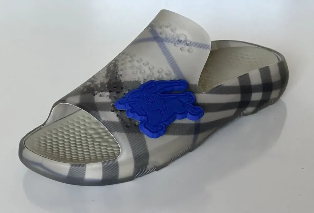 Burberry Mens Stingray Rubber Lichen IP Check Sandals 10 (43) 8088962 NIB $550
